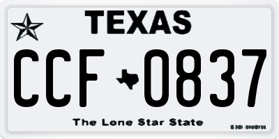 TX license plate CCF0837