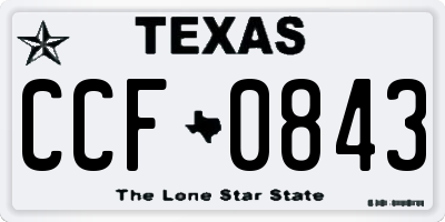 TX license plate CCF0843