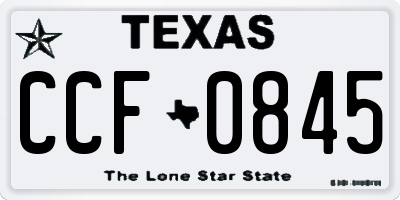 TX license plate CCF0845