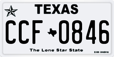 TX license plate CCF0846