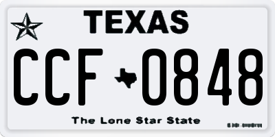 TX license plate CCF0848