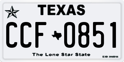 TX license plate CCF0851