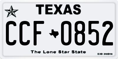 TX license plate CCF0852