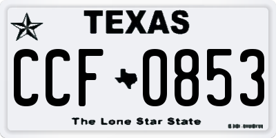 TX license plate CCF0853
