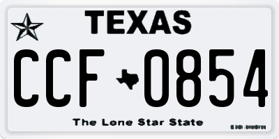 TX license plate CCF0854