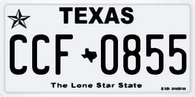 TX license plate CCF0855