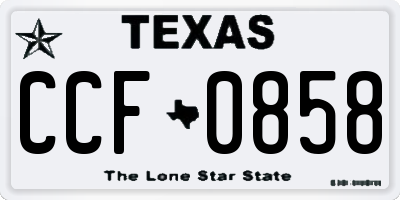 TX license plate CCF0858