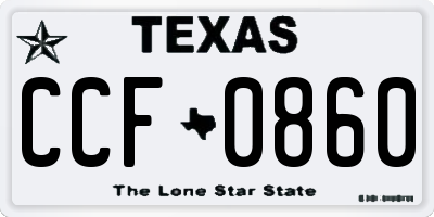 TX license plate CCF0860