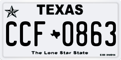 TX license plate CCF0863
