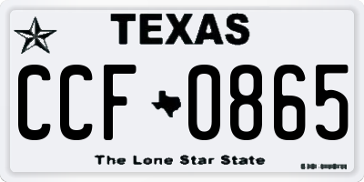 TX license plate CCF0865