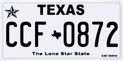 TX license plate CCF0872