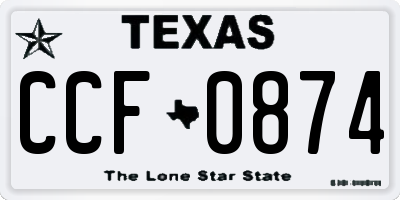 TX license plate CCF0874