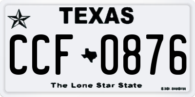 TX license plate CCF0876