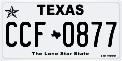 TX license plate CCF0877