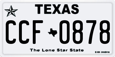TX license plate CCF0878