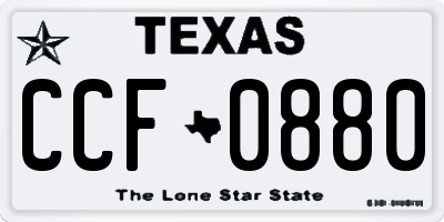 TX license plate CCF0880