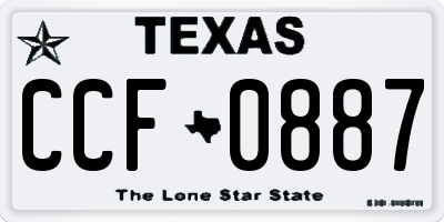 TX license plate CCF0887