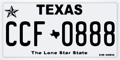 TX license plate CCF0888