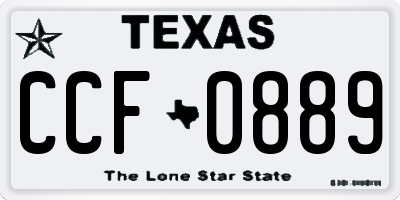 TX license plate CCF0889
