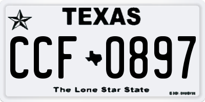 TX license plate CCF0897