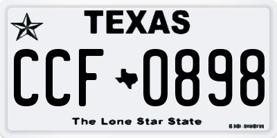 TX license plate CCF0898