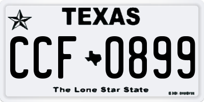 TX license plate CCF0899
