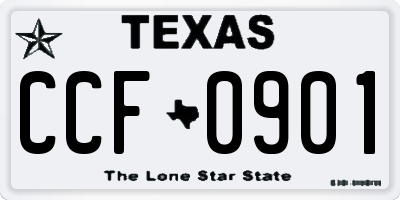 TX license plate CCF0901