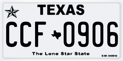 TX license plate CCF0906