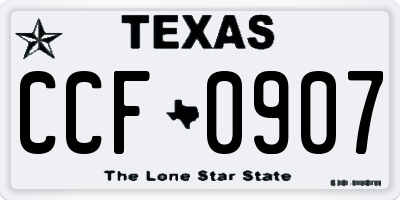 TX license plate CCF0907