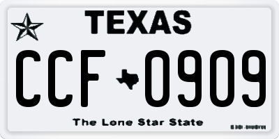 TX license plate CCF0909
