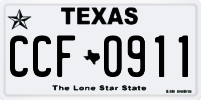 TX license plate CCF0911