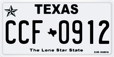 TX license plate CCF0912
