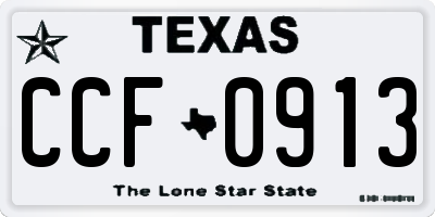 TX license plate CCF0913