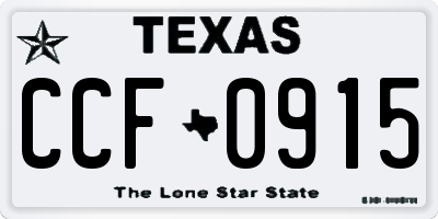 TX license plate CCF0915