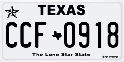 TX license plate CCF0918