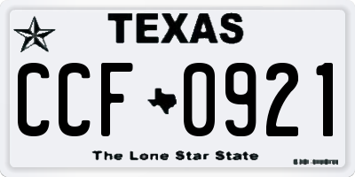 TX license plate CCF0921