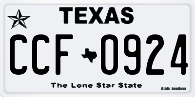 TX license plate CCF0924