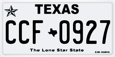 TX license plate CCF0927