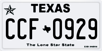 TX license plate CCF0929