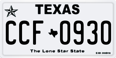 TX license plate CCF0930