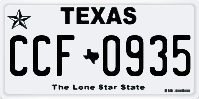 TX license plate CCF0935
