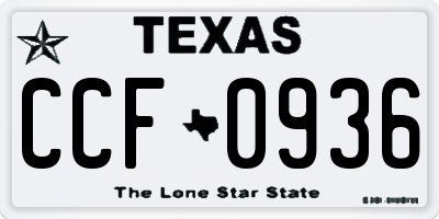 TX license plate CCF0936