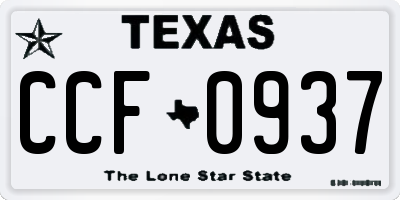 TX license plate CCF0937