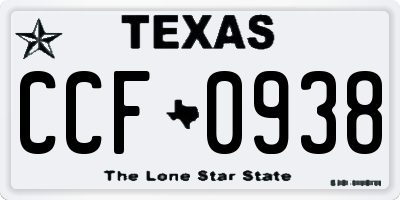 TX license plate CCF0938