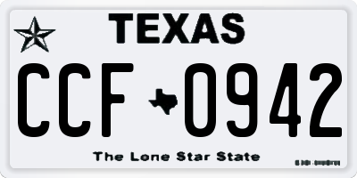 TX license plate CCF0942