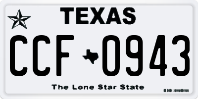 TX license plate CCF0943