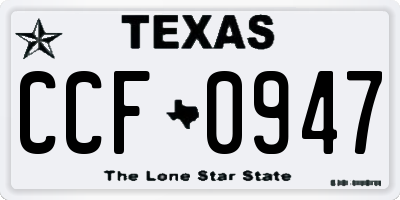 TX license plate CCF0947