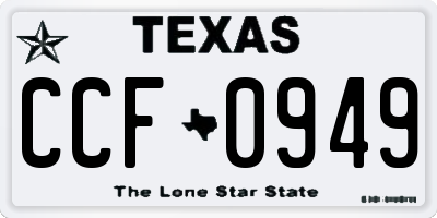 TX license plate CCF0949