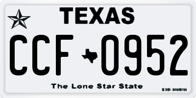 TX license plate CCF0952