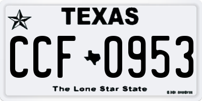 TX license plate CCF0953